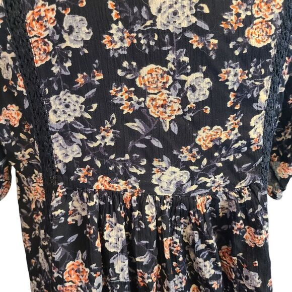 ETC Tunic Floral Bohemian Hippie Flowy Sz L - Picture 7 of 16